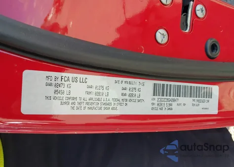 2016 Dodge Challenger Srt Hellcat z USA, uszkodzony, nr VIN 2C3CDZC95GH288477